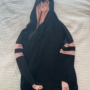 Black Hoodie with Pink Accents